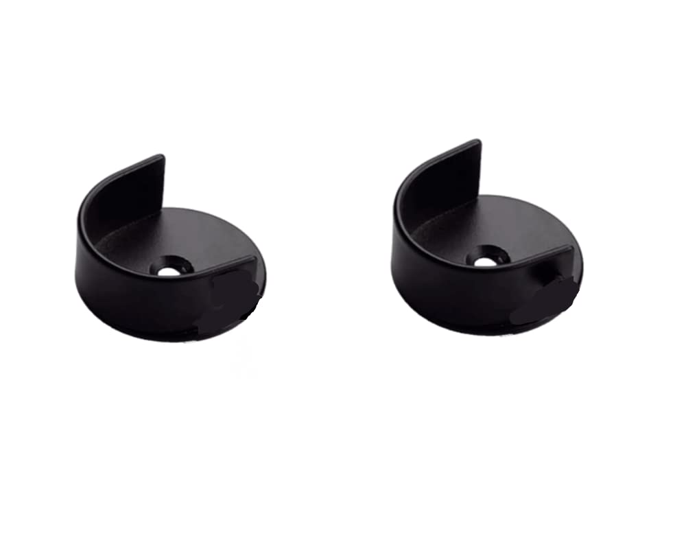 Black Wall to Wall Curtain Brackets - 2 Pieces, Perfect For 1/2", 3/4" And 1 inch Curtain Rods