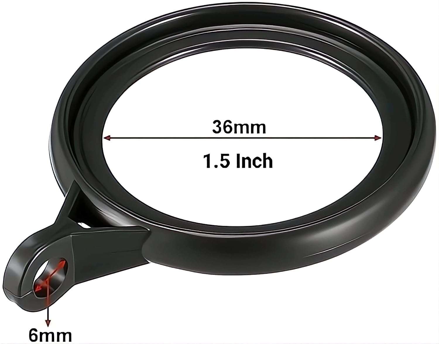 Durable Plastic Curtain Rings - Perfect for 1-Inch Rods and Heavy Curtains (100 pcs)