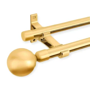 long double curtain rods gold