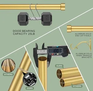 heavy duty gold curtain rods, good quality gold curtain rods