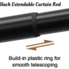 black extendable curtain rod