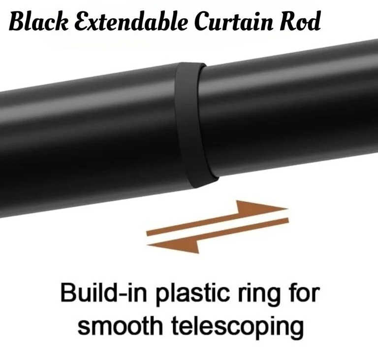 black extendable curtain rod