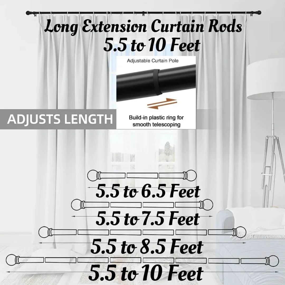 10 Feet Long Extension Curtain Rods