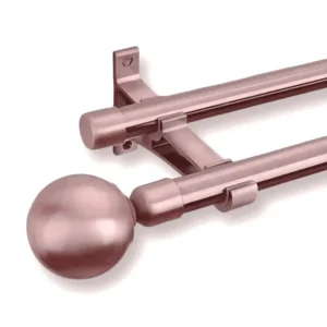 rose god double curtain rod with bracket and finial, double curtain rod with bracket and finial, curtain rod with bracket and finial, rose gold curtain rod, curtain rod rose gold, 4 feet curtain rod, 4.5 feet curtain rod, 5 feet curtain rod, 5.5 feet curtain rod, curtain rods near me