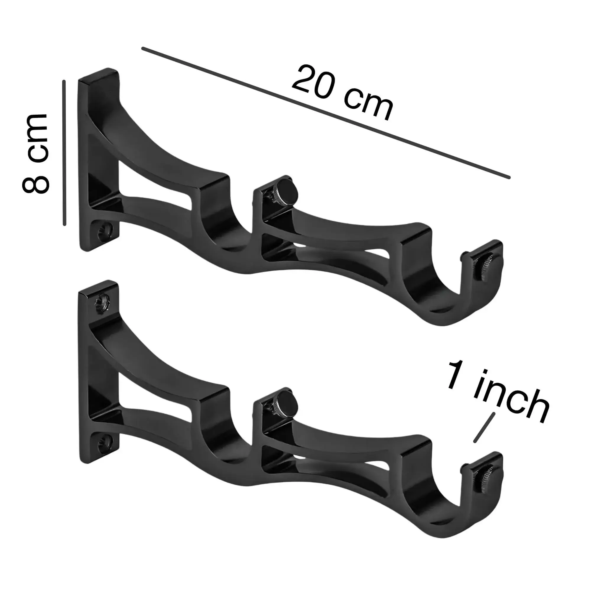 double curtain rod holder measurements