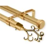 decorative double curtain rods with finials, decorative double curtain rods with brackets