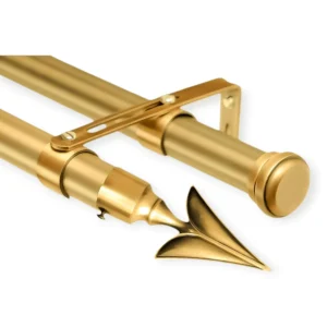 gold double curtain rod for modern home décor