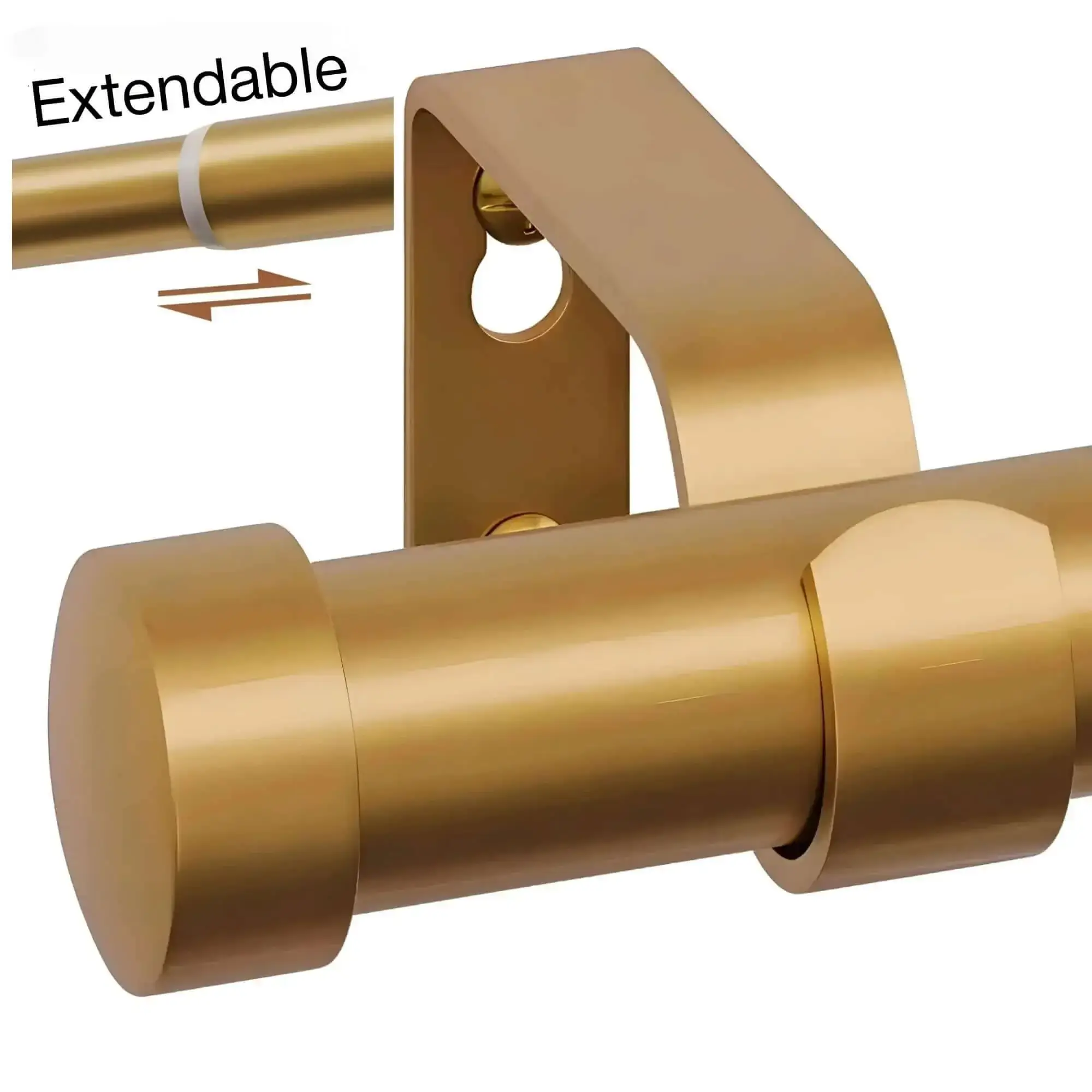 gold extendable curtain rods