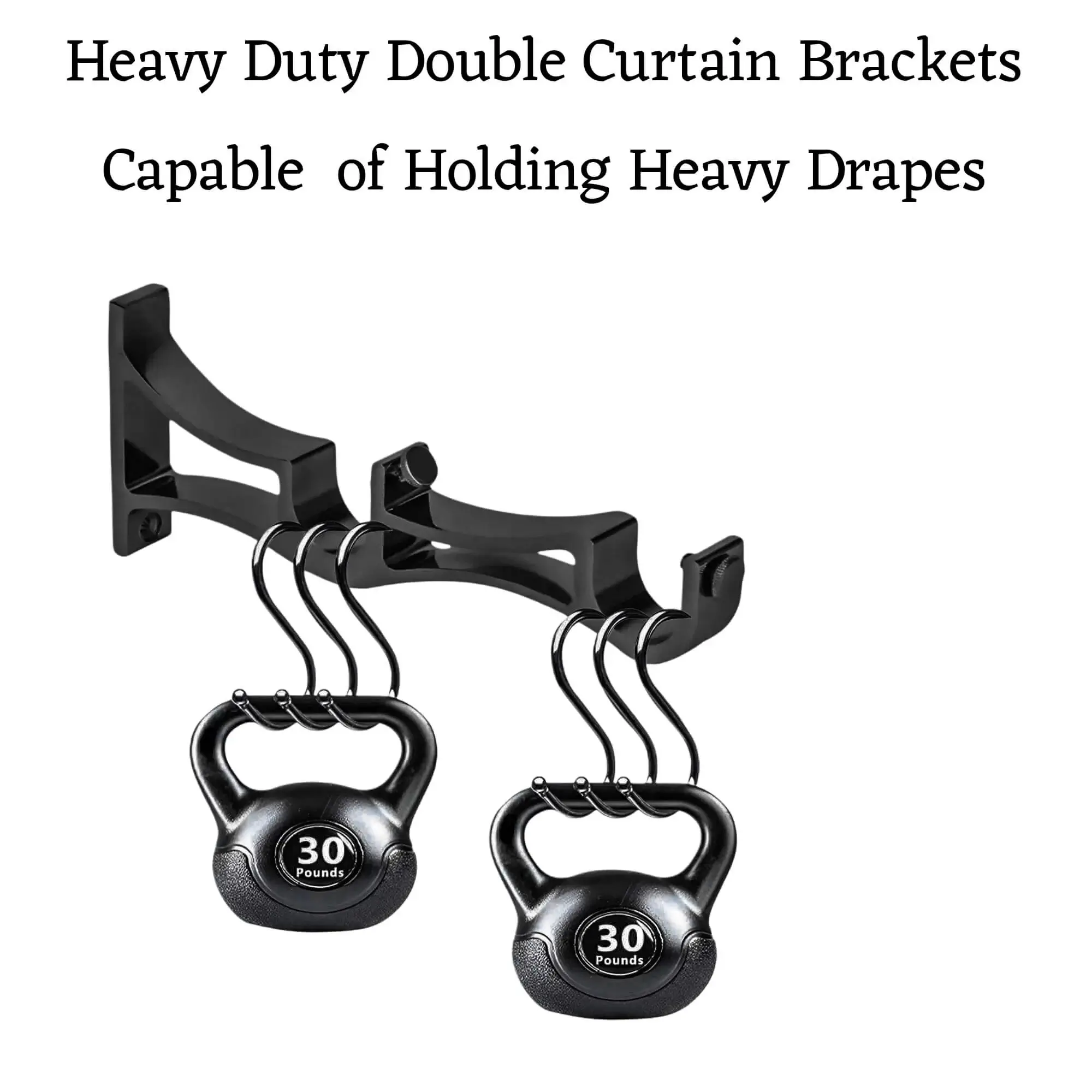 heavy duty double curtain rod holder