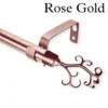 rose gold curtain rod, copper colour curtain rod, decorative curtain rods, designer curtain rod, curtain rod with decorative finials, curtain rod with finial