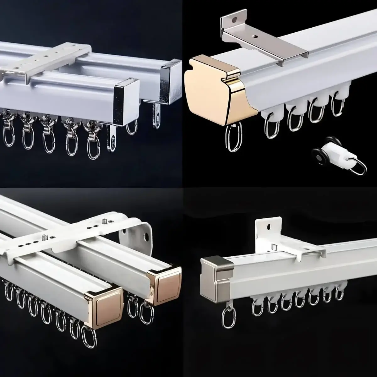 different types of curtain tracks, curtain track system, curtain rail system, parda rail system