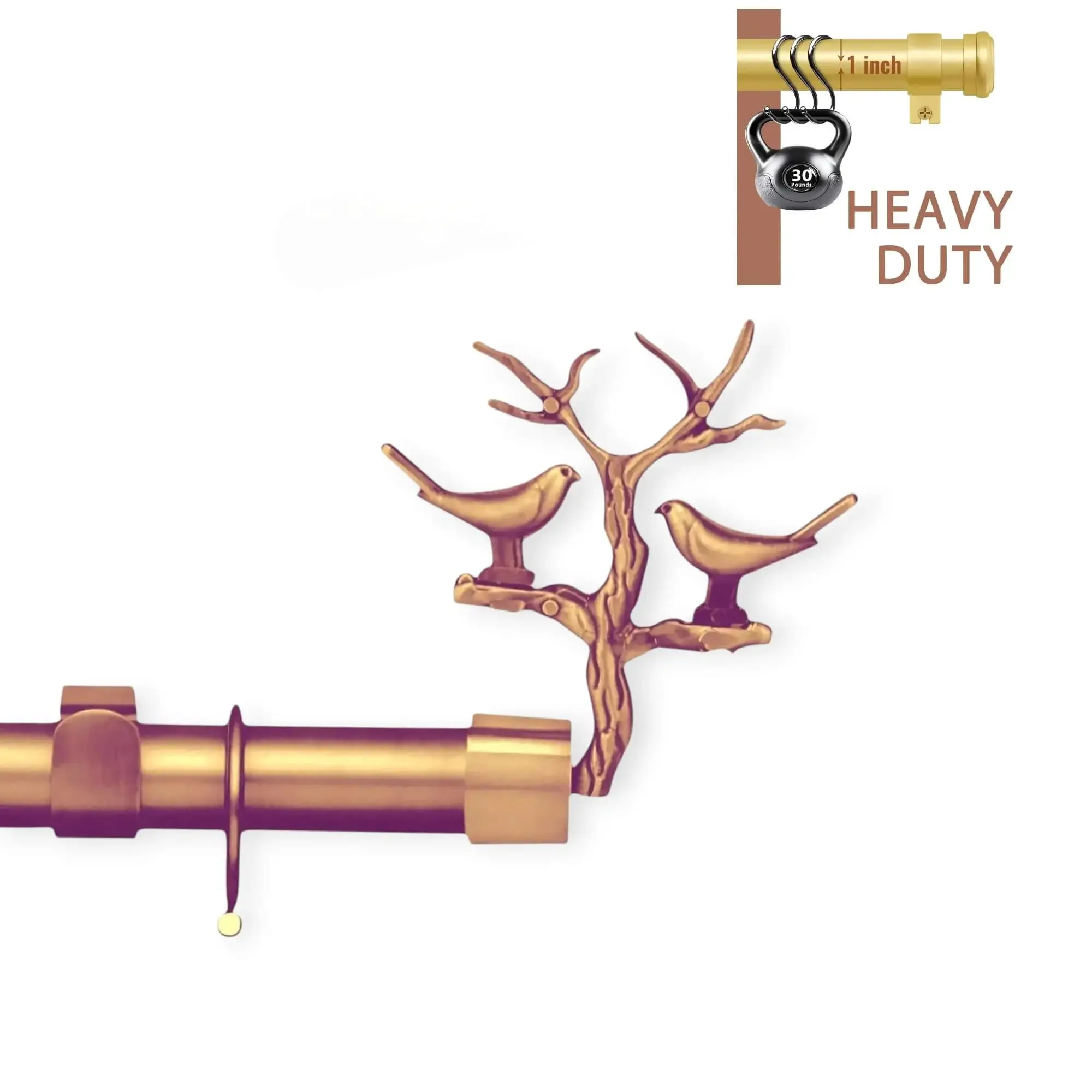 heavy duty curtain rods with bird finials