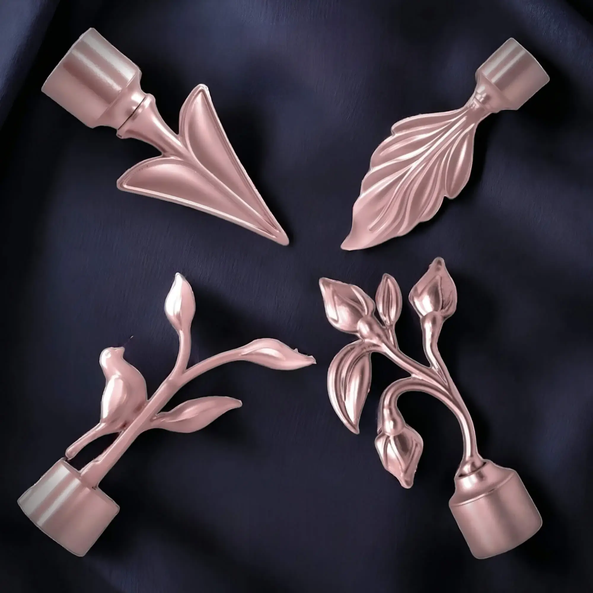 rose gold curtain rod finial