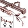 rose gold double curtain rod with bracket