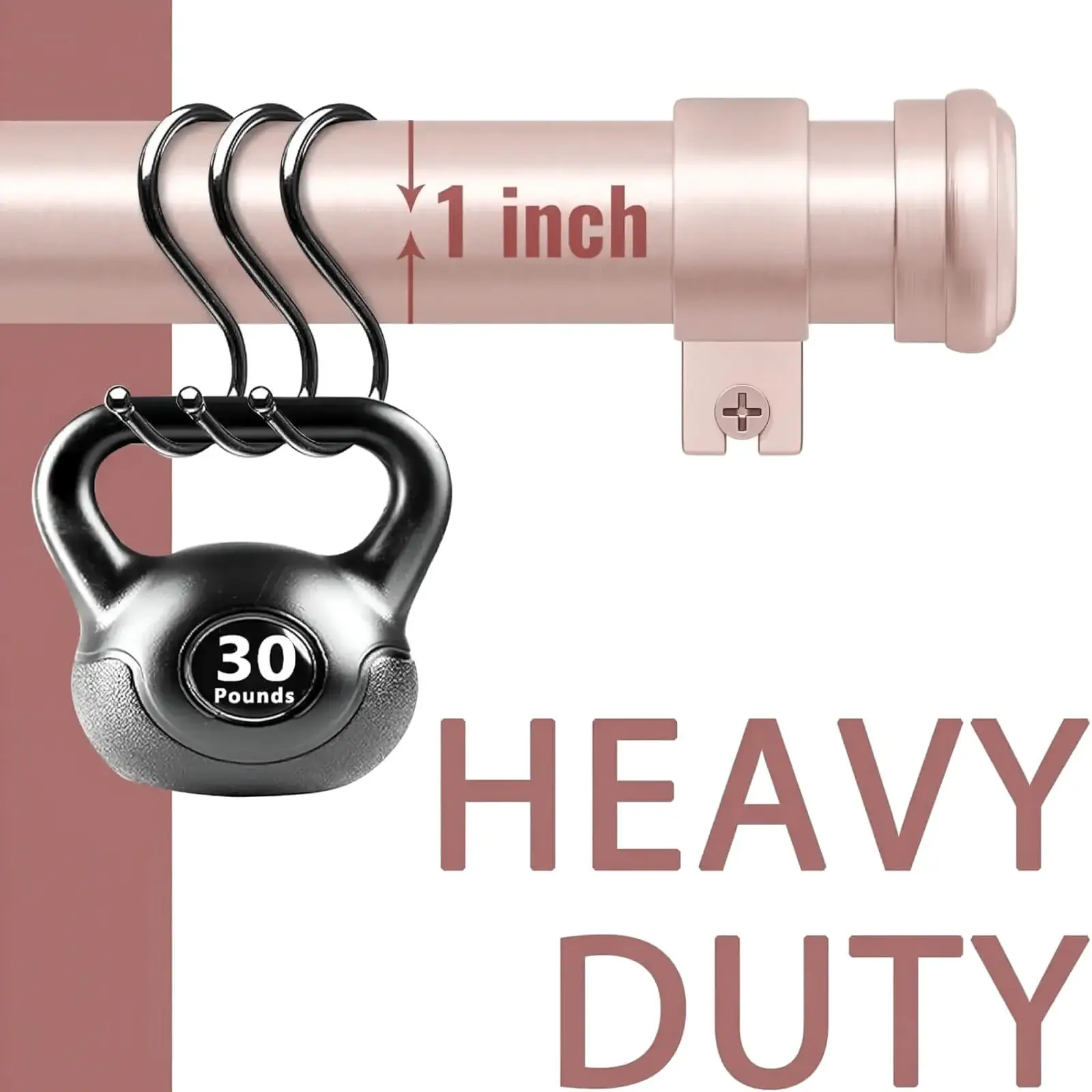 heavy duty rose gold curtain pole