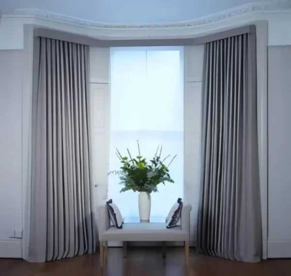 bay window curtain track