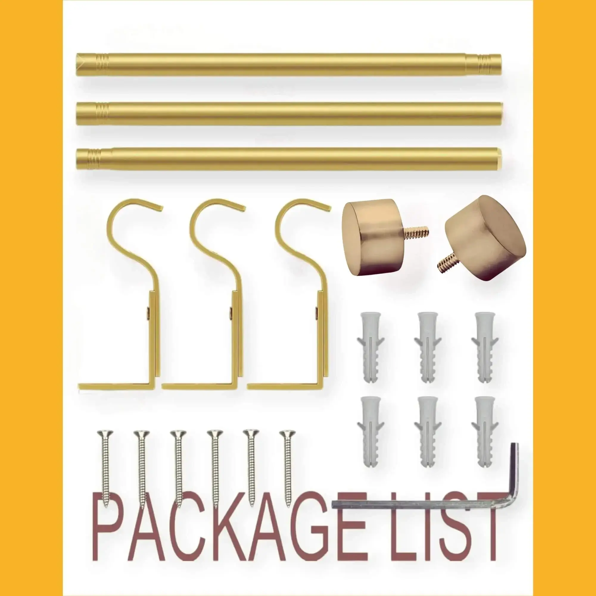 gold simple curtain rod kit, curtain rod kit