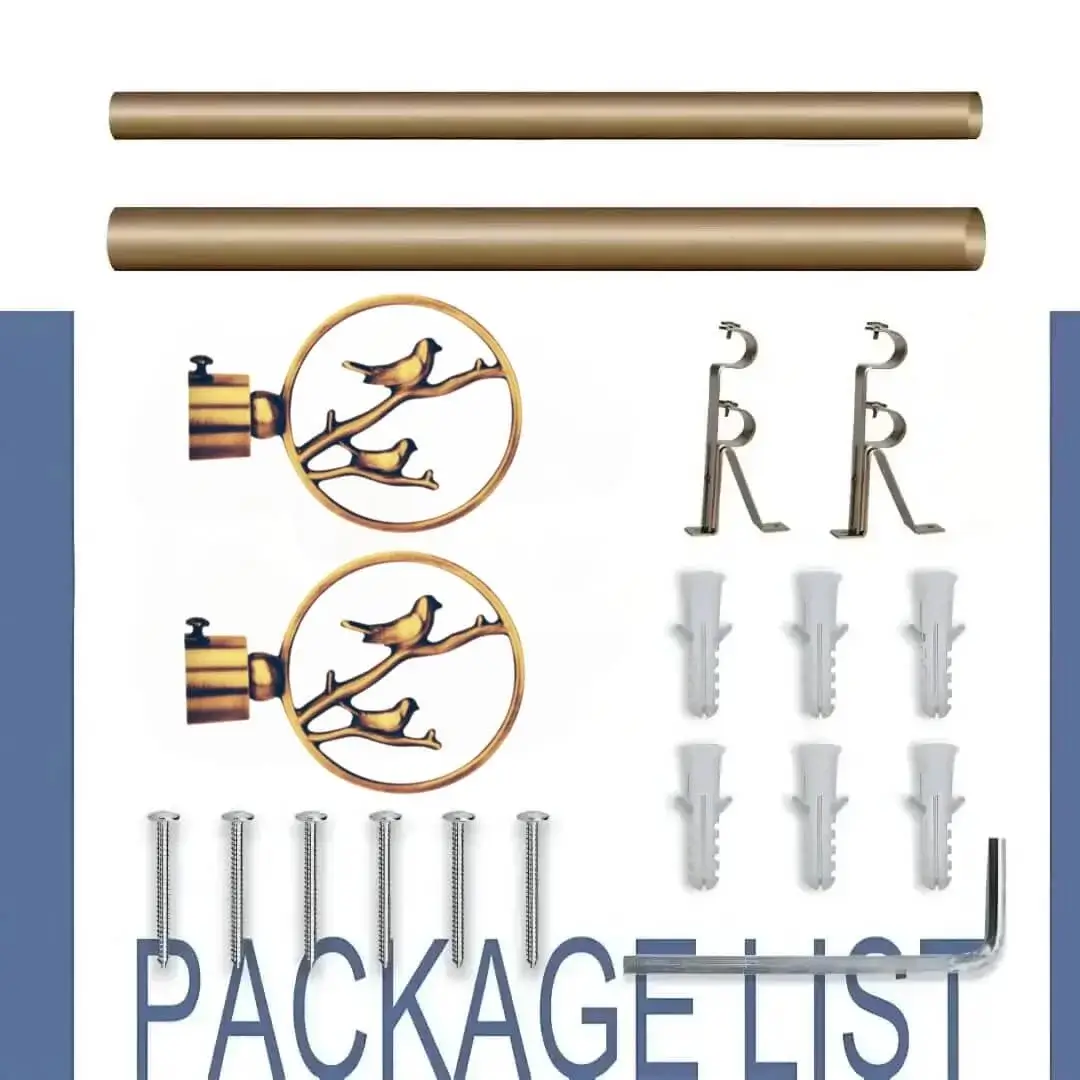 parda pipe kit, parda rod kit, gold curtain rod kit