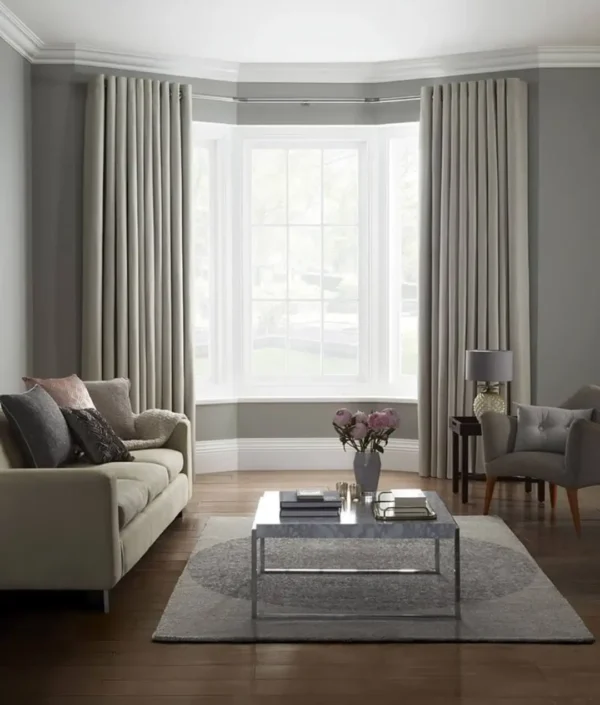 bay window curtain track