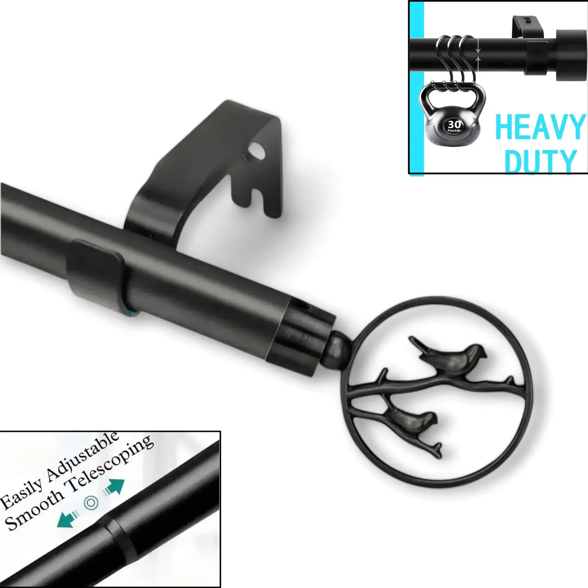 heavy duty adjustable curtain rod, मजबूत परदा रॉड, भारी पर्दों के लिए परदा रॉड, भारी पर्दों के लिए परदा रॉड,