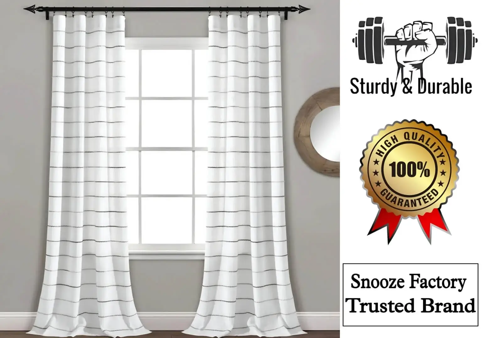 sturdy curtain rod, durable curtain rod