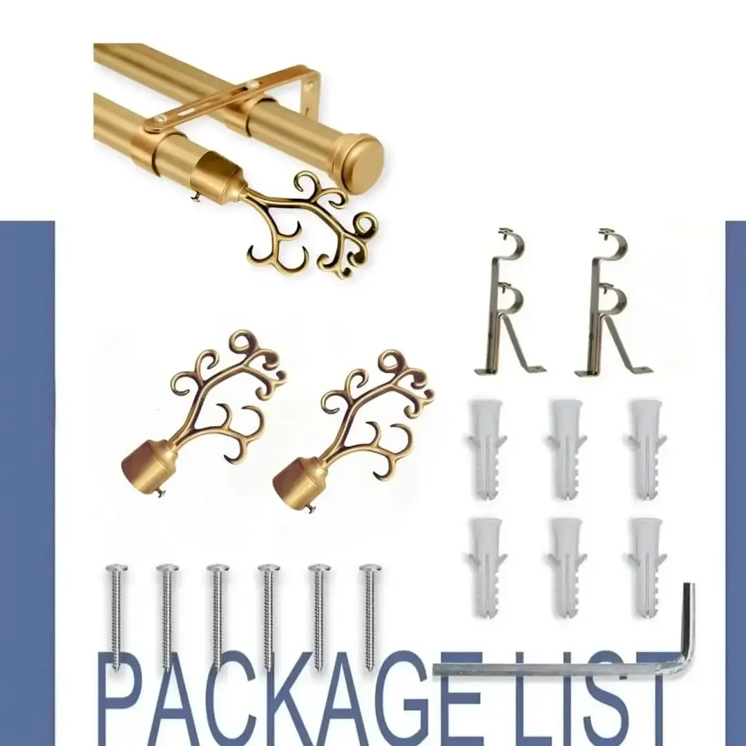 double curtain rods and brackets