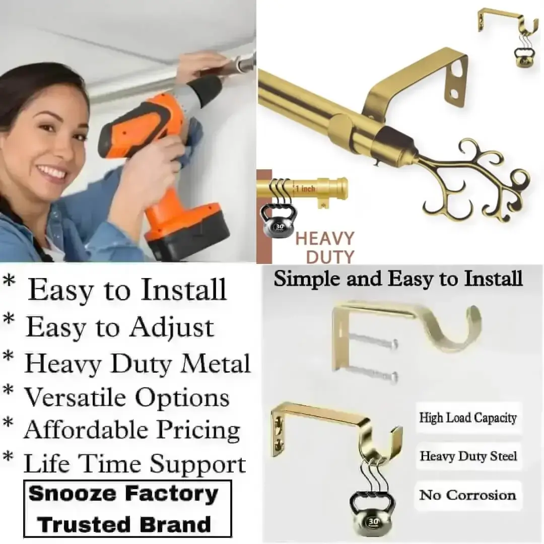 Curtain Rods with Brackets for Living Room